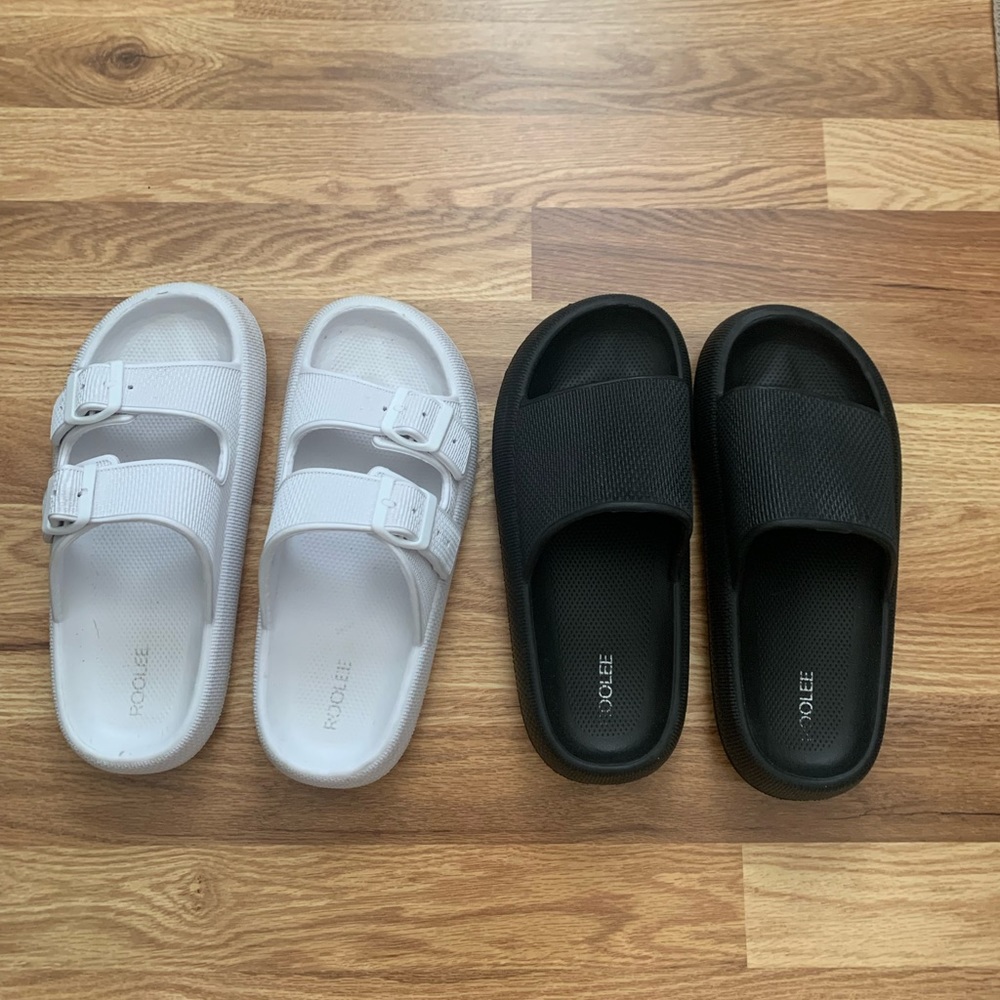 Roolee Pixel Slide & Nori Buckle Sandals Size 7
